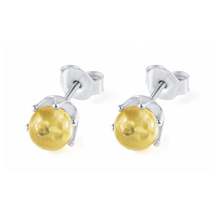 Lemon Baltic Amber Stud Earrings - R.B. Amber Jewelry