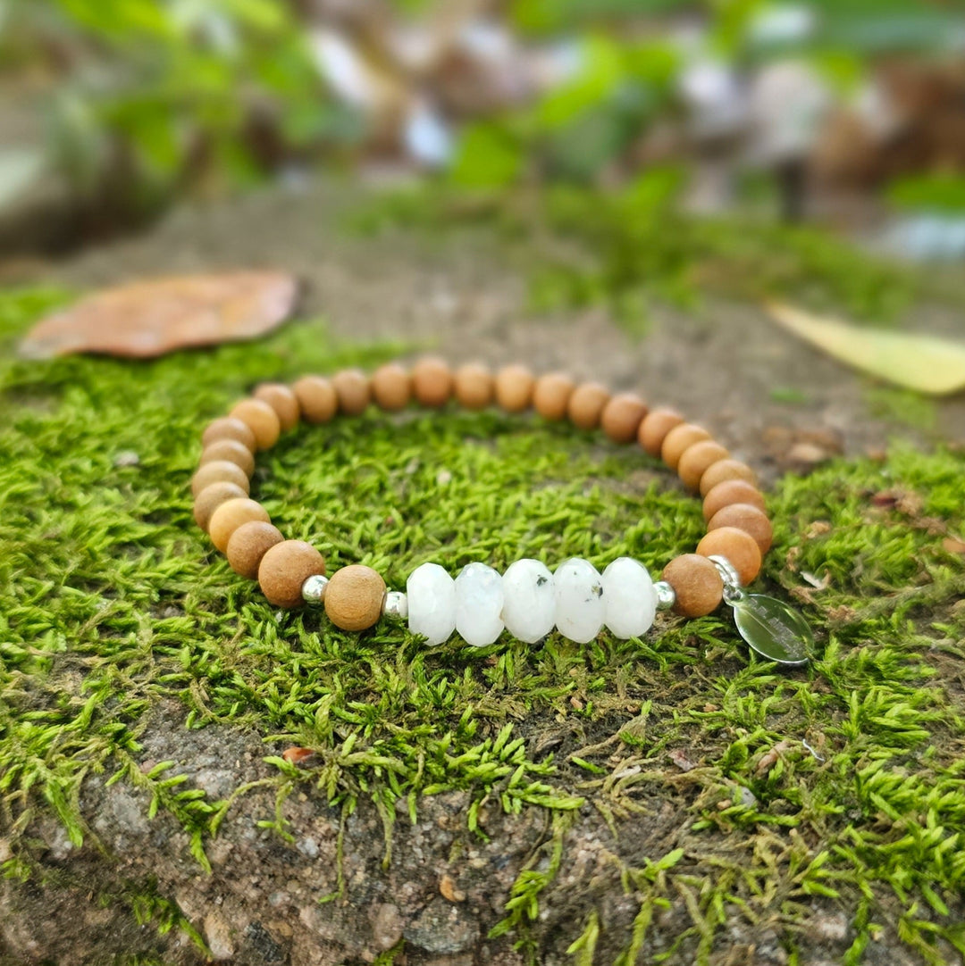 Moonstone Sandalwood Gemstone Bracelet - R.B. Amber Jewelry