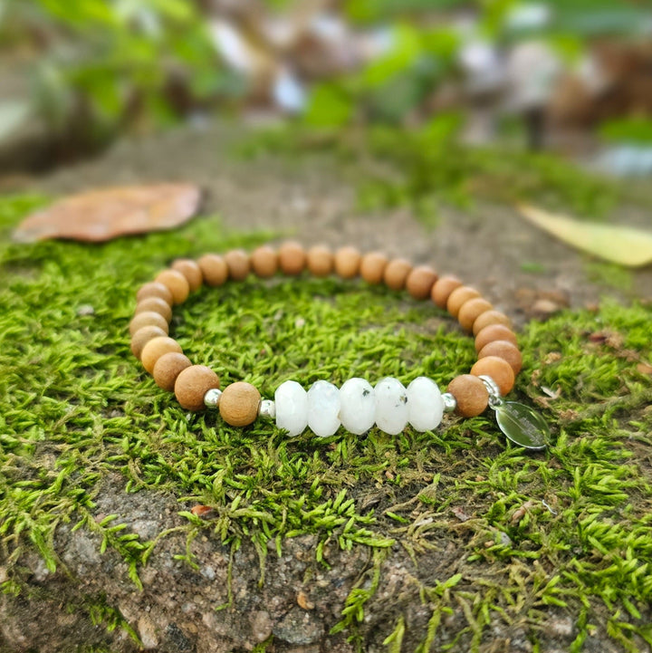 Moonstone Sandalwood Gemstone Bracelet - R.B. Amber Jewelry