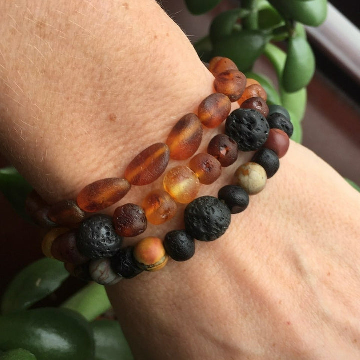 Adults | Raw Baltic Amber Bracelet Stack - R.B. Amber Jewelry