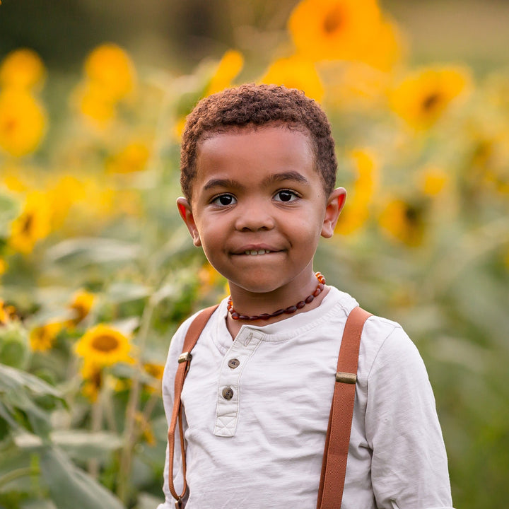 Kids | Raw Cognac Bean Baltic Amber Necklace - R.B. Amber Jewelry