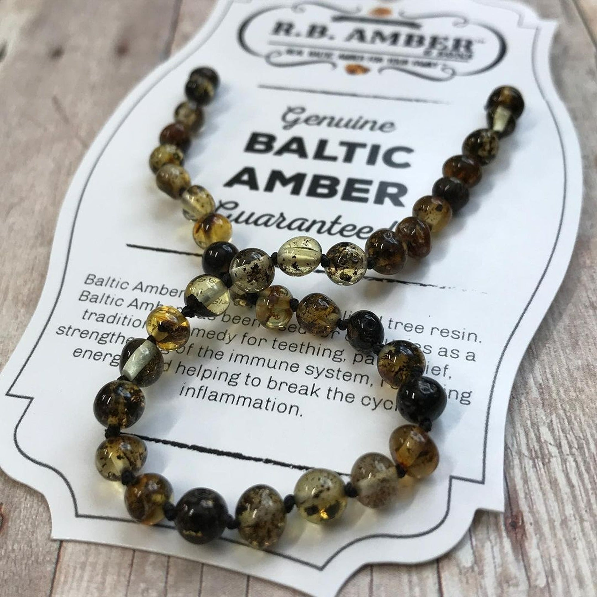 Amberalia knotted  Baltic Amber Necklace, Lab-tested, Certified  Genuine Amber - SIZES FOR EVERYBODY - Boost immune System -Ligth Green  Black thread-  M (15.7”) - Walmart.com