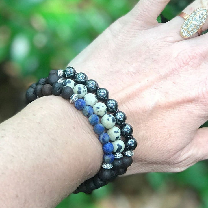 Adults | Dalmatian Jasper + High Power Magnetic Hematite Bracelet