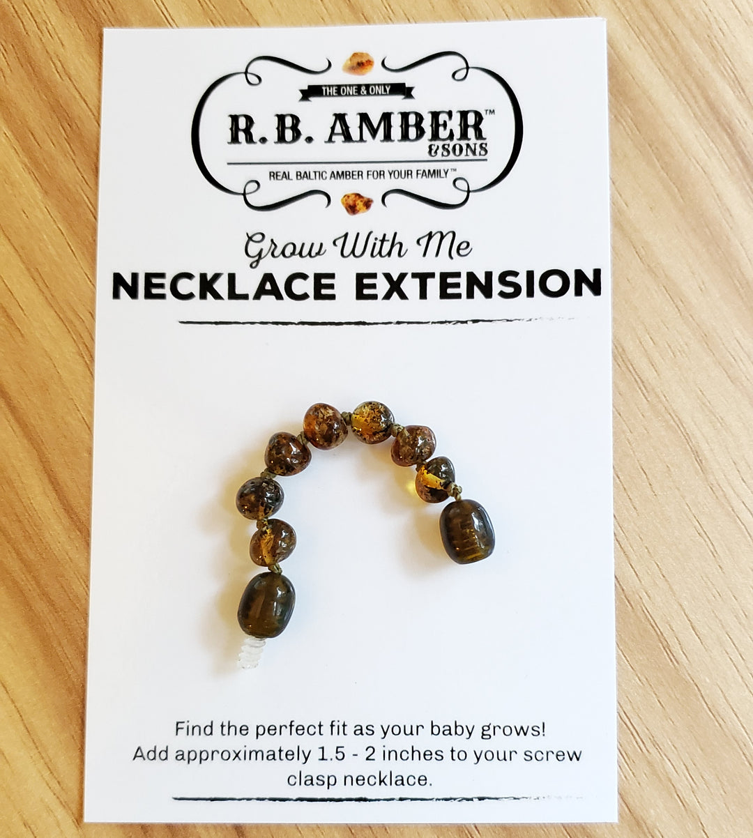 Green Baltic Amber Jewelry Extender