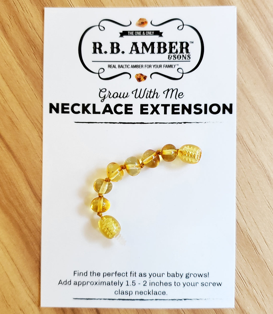 Lemon Baltic Amber Jewelry Extender