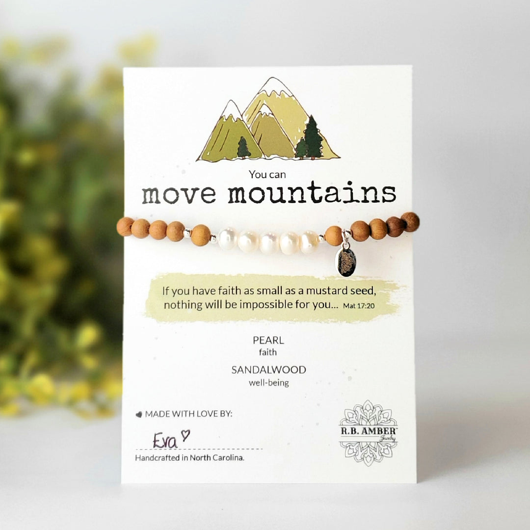 Freshwater Pearl | "You Can Move Mountains" Gemstone Bracelet